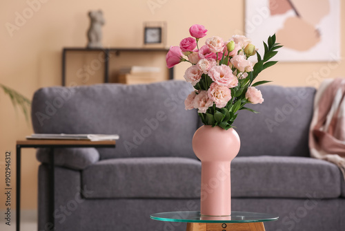 Vase with beautiful eustoma...