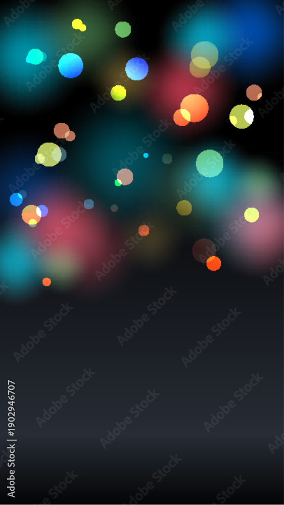 Naklejka premium Abstract Night City Background with Colorful Bokeh Light Circles