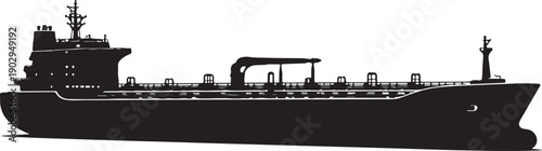 Oil Tanker Silhouette Side View Rounded Hull Maritime Transport