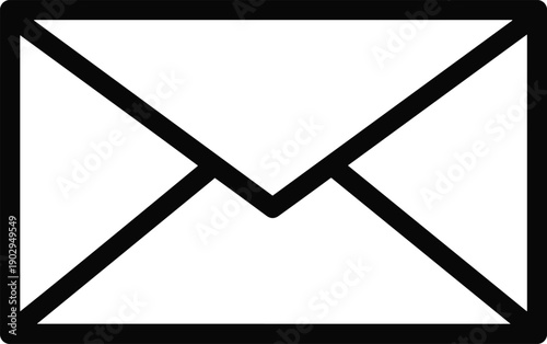 Envelope mail icon illustration, communication symbol design, email messaging graphic for correspondence notification, digital interface vector isolated