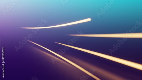 A fast car drives through city traffic on a night highway, creating a motion blur of light trails across the asphalt of the motorway landscape