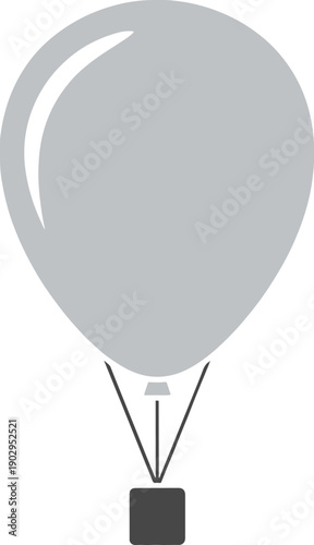 Gray Hot Air Balloon Icon
