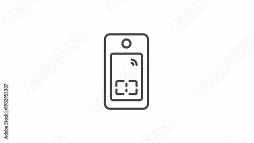 Modern wireless remote control device icon illustrating smart technology connectivity and digital
