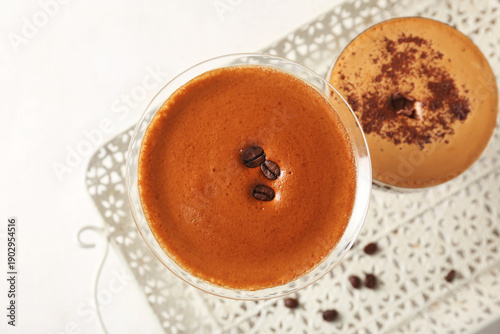 Tray with glasses of tasty ...