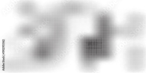Set of halftone dots gradient pattern texture isolated on white background. Straight dotted spots using halftone circle dot raster texture. Vector blot half tone collection.
