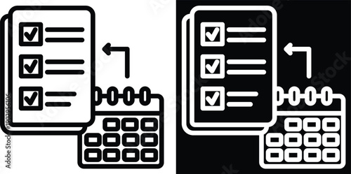 evaluation Two-tone version in black and white background