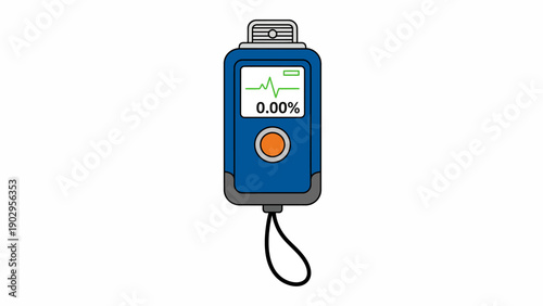 A simple illustration of a blue portable medical or health monitoring device displaying a clean