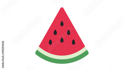 Refreshing watermelon slice flat design illustration perfect for summer concepts and healthy