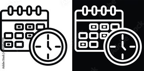 scheduling Two-tone version in black and white background