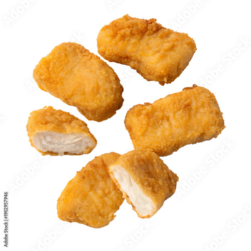 Chicken nuggets isolated on transparent background