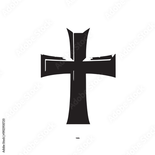 Black Cross symbol Silhouette Vector, High Quality Illustration on White Background