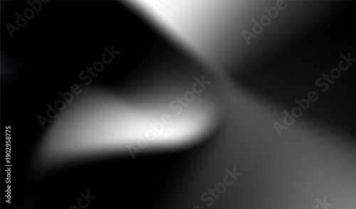 Abstract black and white mesh gradient background with fluid shapes. 

Elegant dark monochromatic blurred texture for luxury branding.  minimalist gray scale noise background soft light