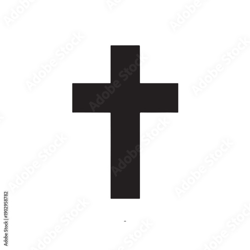 Black Cross symbol Silhouette Vector, High Quality Illustration on White Background
