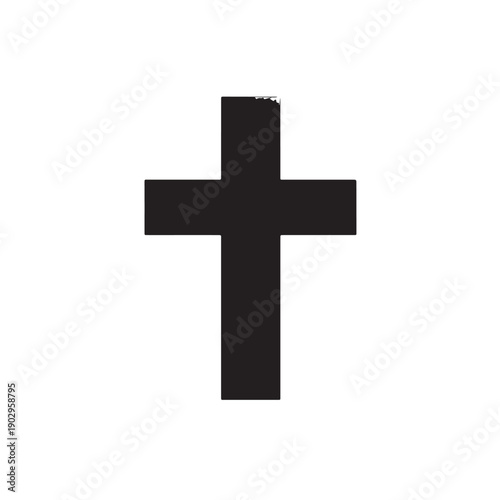 Black Cross symbol Silhouette Vector, High Quality Illustration on White Background