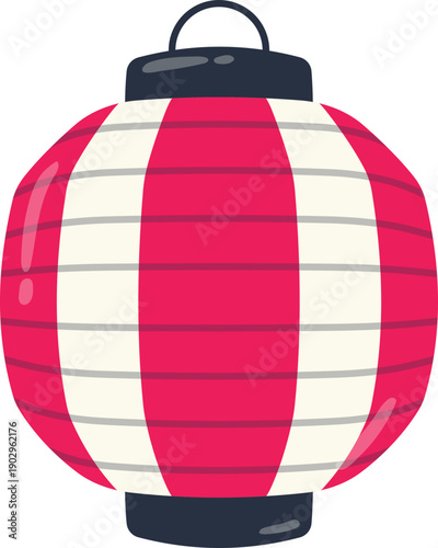 Red and White Japanese Lantern Decoration