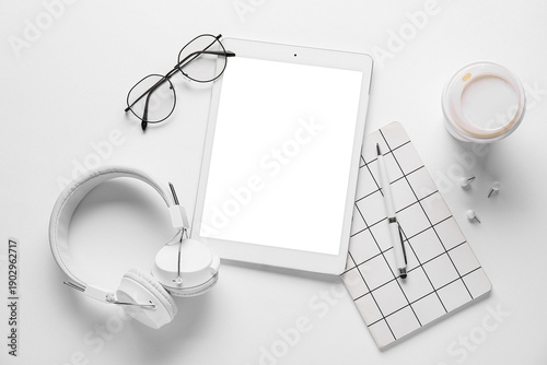 Tablet computer, headphones...