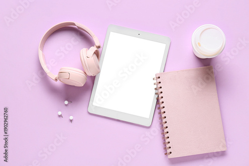 Tablet computer, headphones...