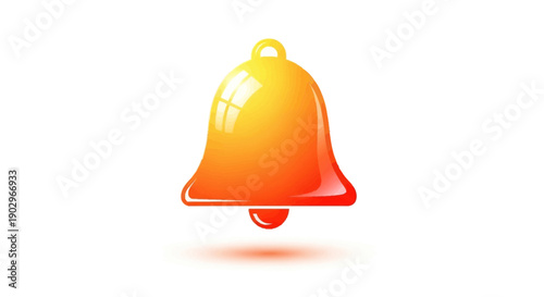 Vibrant glossy gradient bell icon representing notifications and alerts on a digital interface