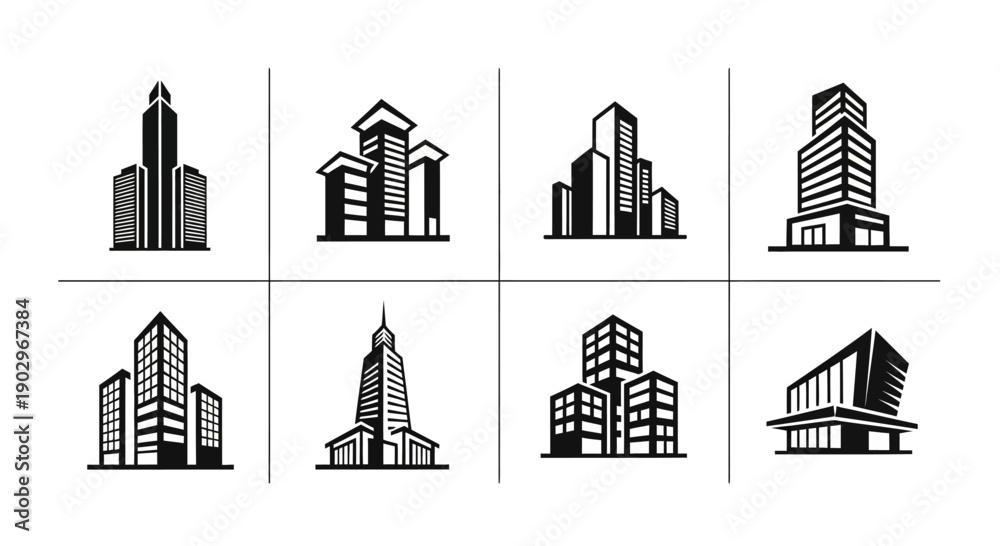 Obraz premium Modern City Architecture Logo Pack