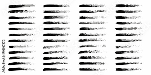 Abstract arrangement of black brushstrokes on a white background