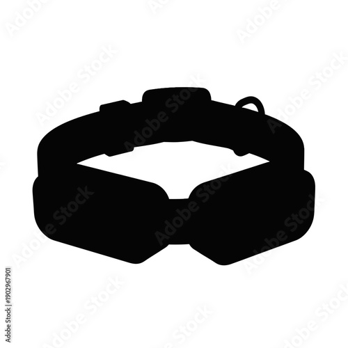 Silhouette of a GPS Pet Collar Tracker Vector Icon Dog Safety Device Illustration Isolated Black Shape on White Background
