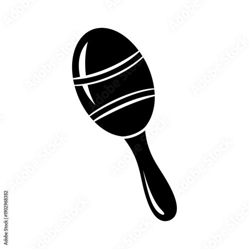 Silhouette of Maracas Rumba Shakers Vector Icon Latin Musical Instrument Illustration Isolated Black Shape on White Background