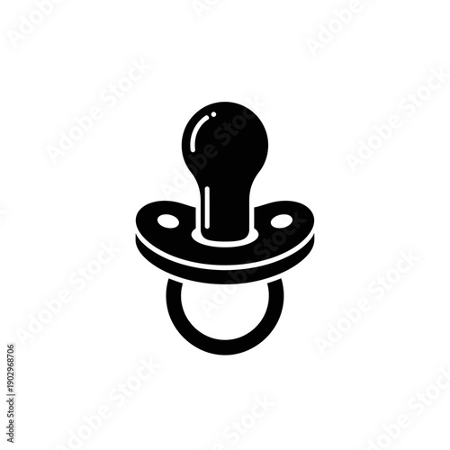 Baby Pacifier Silhouette Infant Soother Dummy Vector Illustration Newborn Care Icon