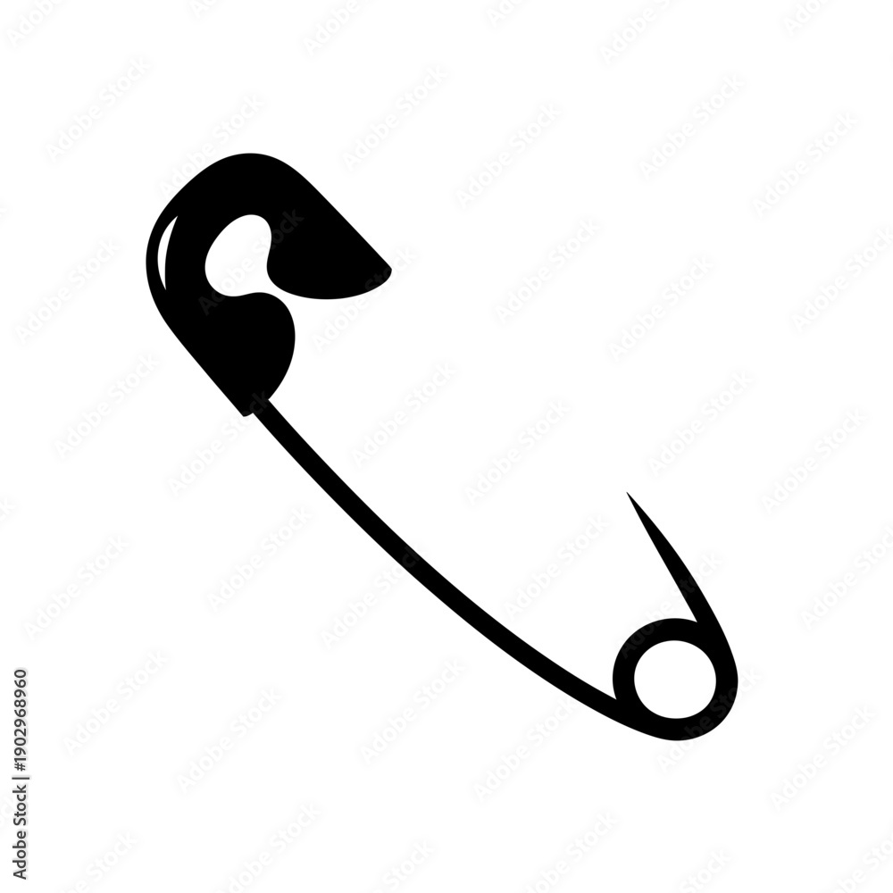 © chalindu - Safety Pin Silhouette Diaper Clip Vector Illustration Sewing Tool Icon © chalindu - Safety Pin Silhouette Diaper Clip Vector Illustration Sewing Tool Icon