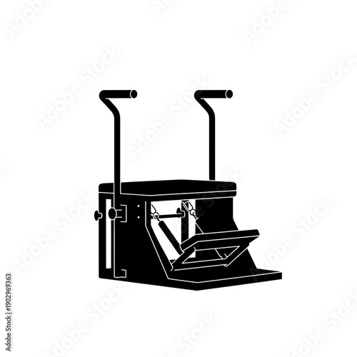 Pilates Wunda Chair Silhouette Vector for Fitness Studio and Physical Therapy Equipment