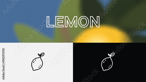 Minimalist outline lemon logo design concept, featuring a fresh and simple hand-drawn fruit icon for various branding applications