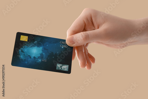 Female hand with credit car...