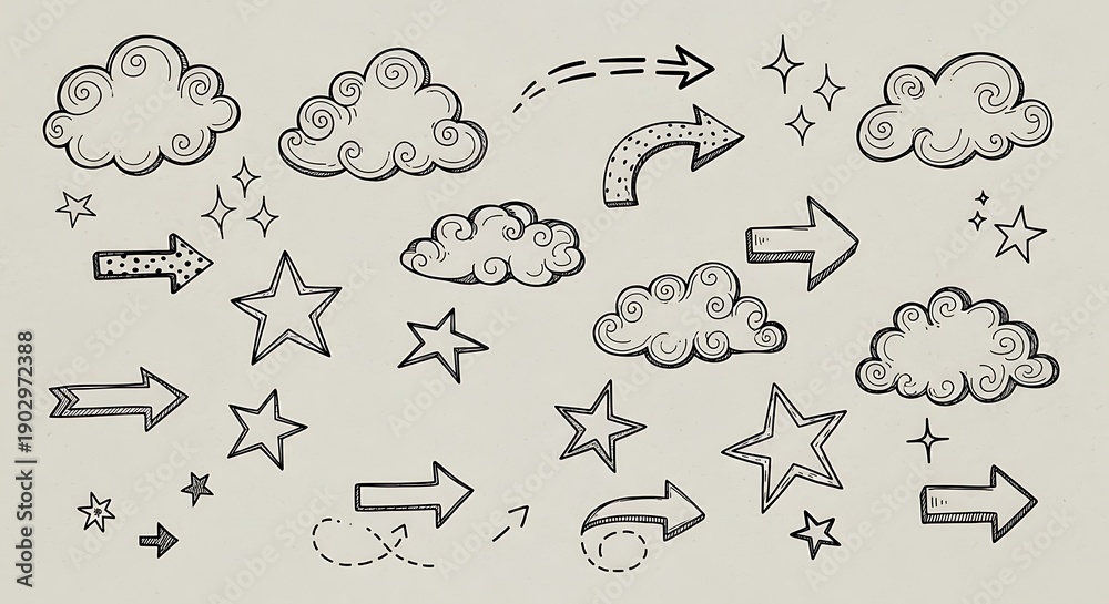 Fototapeta premium Hand drawn design elements