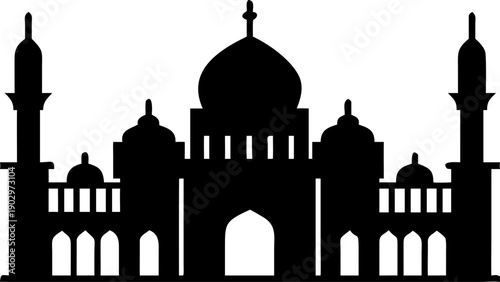 Majestic mosque architecture with domes and minarets