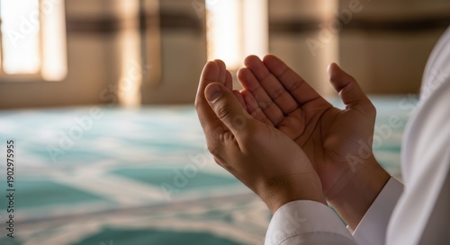 Wallpaper Mural Man Praying in Mosque Interior 3. Torontodigital.ca