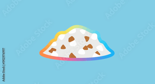 Colorful Cartoon Pile of Sweet Marshmallow and Chocolate Chips Icon Dessert Illustration