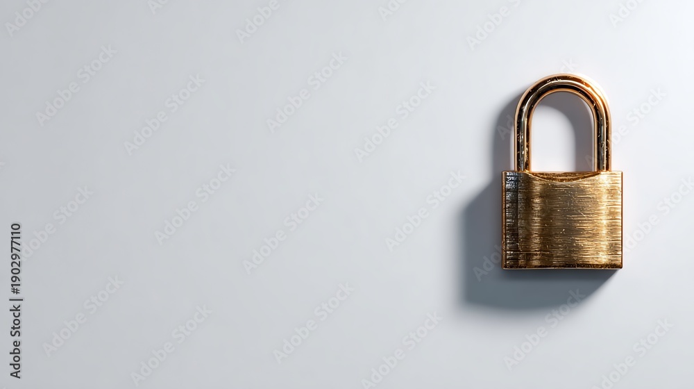 Naklejka premium Stock photo of Cybersecurity padlock concept on screen