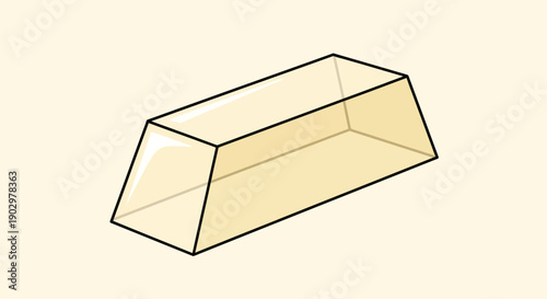 Stylized vector illustration of a shiny gold bar symbolizing wealth and financial security