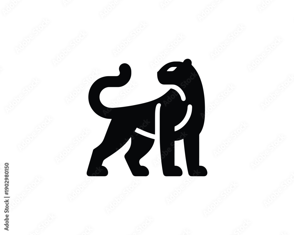 Obraz premium Panther big cat silhouette logo vector illustration