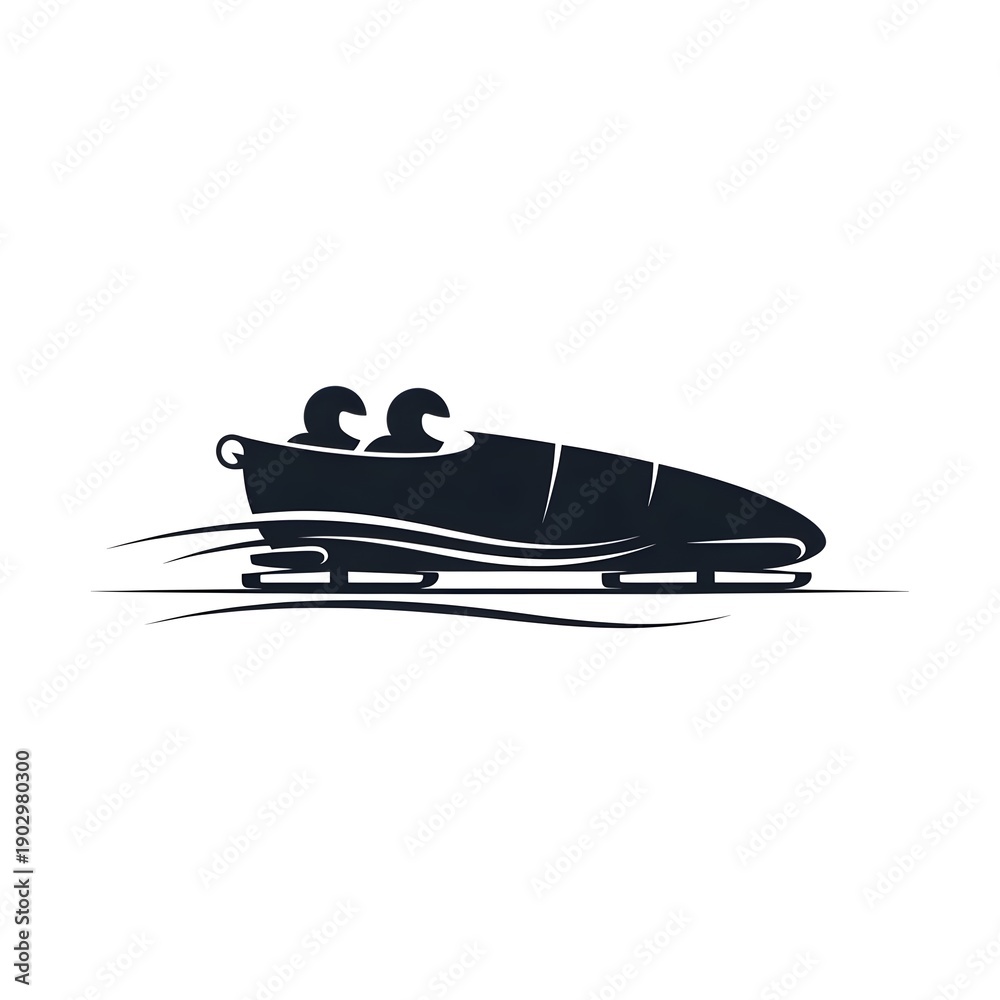 Naklejka premium Winter Olympic sports, simple symbols of the sports, bobsleigh, luge, skeleton