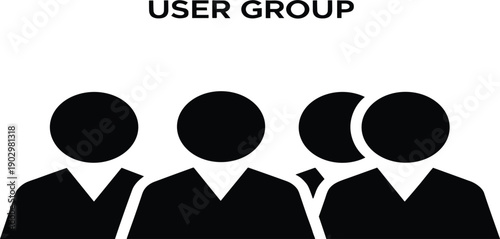 User Group Icon Illustration Representing Team Members, Community, Multiple Users, Collaboration, Audience, and Account Management Concepts for Web, App, and Interface Design