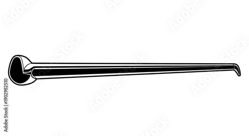 A long, metallic wrench is positioned horizontally on a neutral background from a straightforward viewpoint.