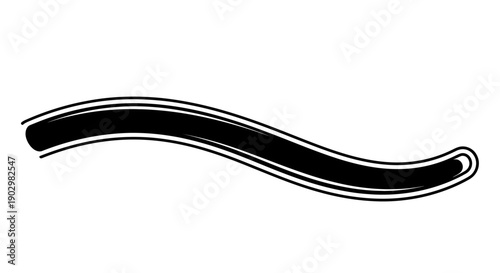 Curved black line illustration on a simple background from a straight viewpoint