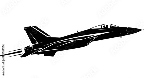 A sleek fighter jet in flight, viewed from the side, showcasing its aerodynamic design and powerful engines