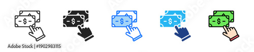 Funding Request Icon Set Multiple Style Collection