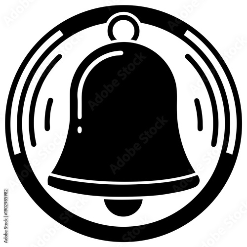 Minimal notification bell icon ideal for app buttons, web layouts, and digital products.