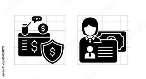 Financial Security and Identity Verification Icons