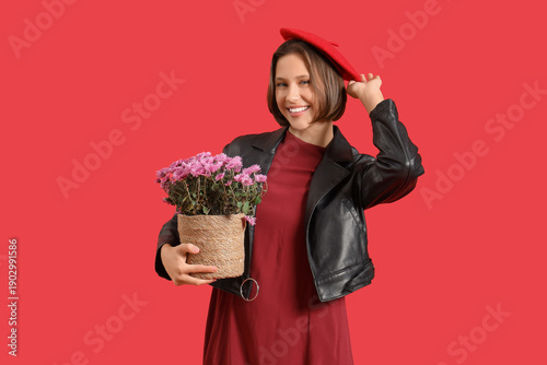 Stylish young woman with ch...
