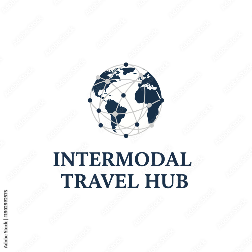 Fototapeta premium Intermodal Travel Hub Global Network Logo
