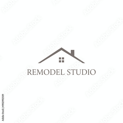 Minimalist Real Estate House Roof and Window Logo