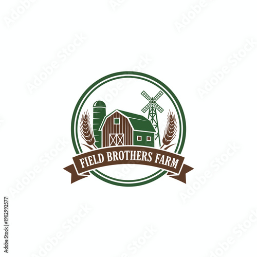 Vintage Field Brothers Farm Emblem Logo